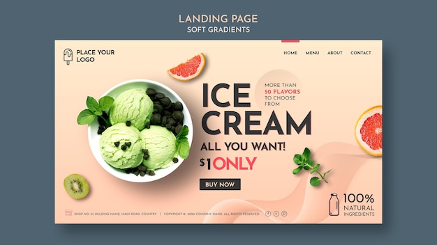 Soft gradient ice cream web template