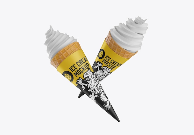 Soft Ice Cream Cone Mockup