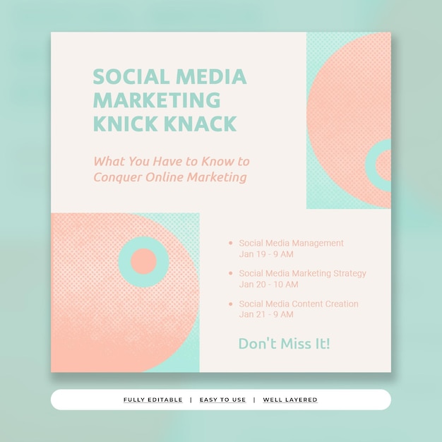 soft pastel geometric event announcement instagram post template