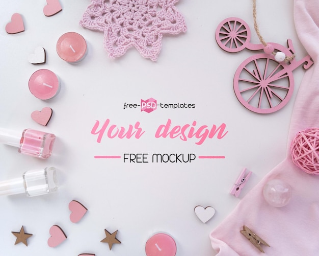 PSD soft pink mockups