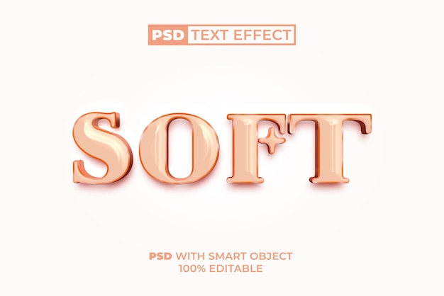 PSD Мягкий текстовый эффект цвет года стиль редактируемый текстовый эффект