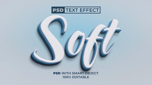 Soft text effect style editable text effect