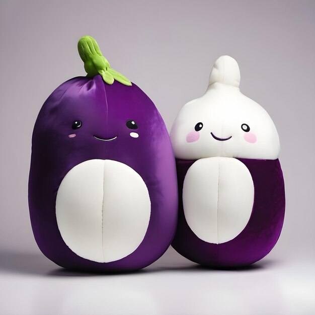 PSD soft toy plush aubergine op een transparante achtergrond psd