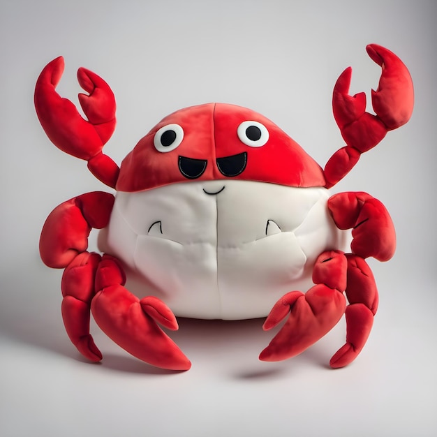 PSD soft toy plush crab pirate op een transparante achtergrond psd