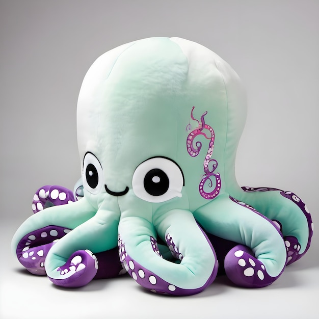 PSD soft toy plush elodie the octopus on a transparent background psd