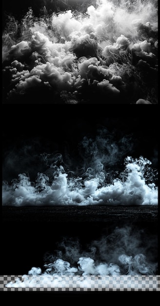 Soft white smoke explosion in transparent background