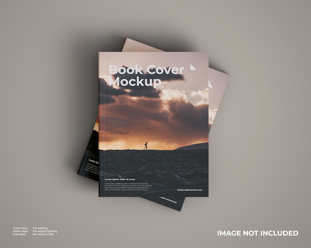 PSD softcover book mockup stacked