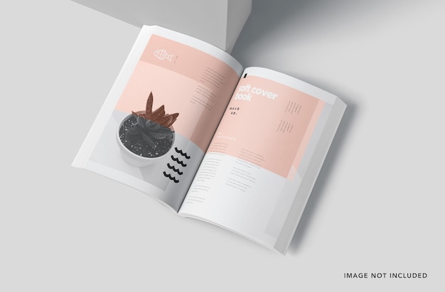 Softcover novel book psd mockup