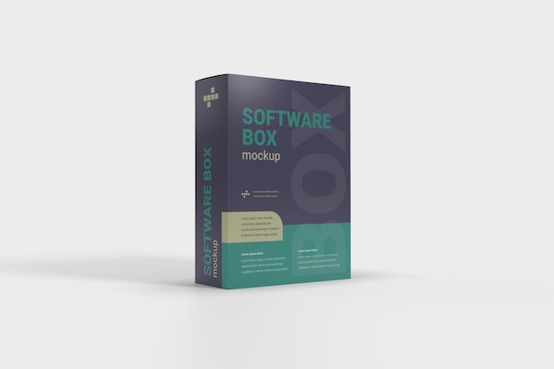 PSD software box mockup 3d rendering