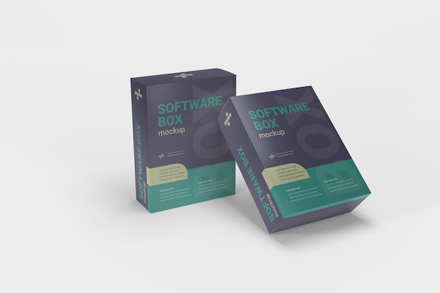 Software box mockup 3d rendering