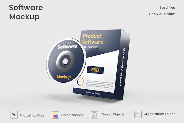 PSD software box mockup psd gratuite