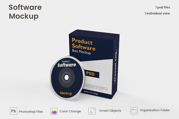 PSD software box mockup free psd