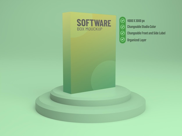 PSD software box mockup