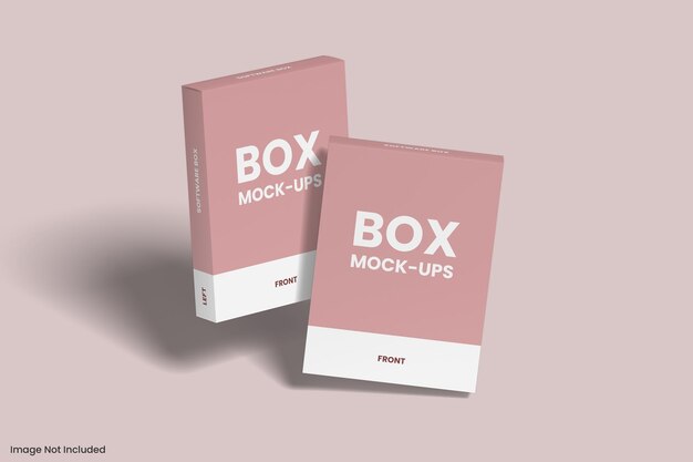 Software Box Packaging Mockup Design geïsoleerd