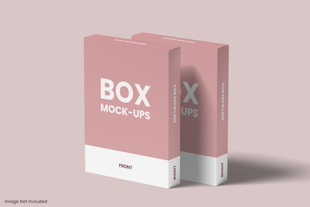 PSD software box packaging mockup design isolato