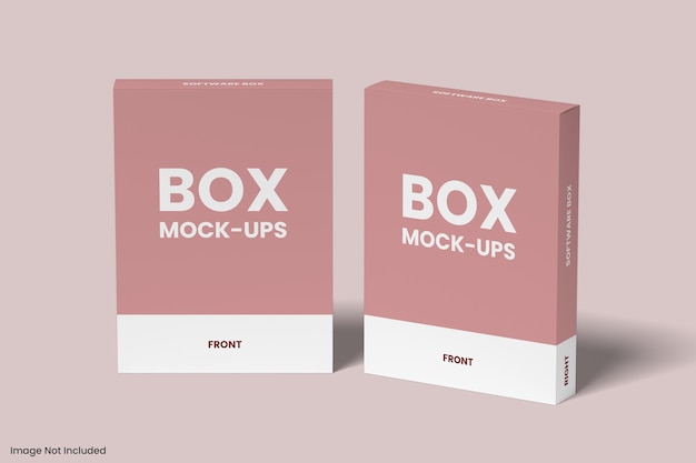 PSD software box packaging mockup design isolato