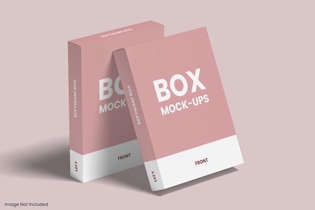Software box packaging mockup design isolated