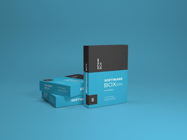 software box packaging mockups