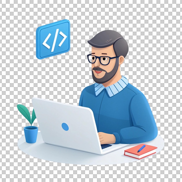 Software Developer 3D icon with sleek design isolated on white background for codingrelated visuals