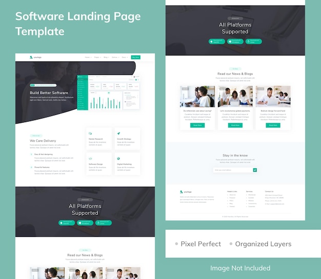 Software landing page template