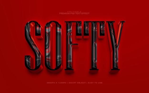 PSD softy 3d editable premium psd text effect