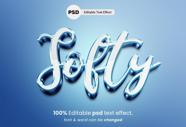 Softy 3D редактируемый PSD текстовый эффект