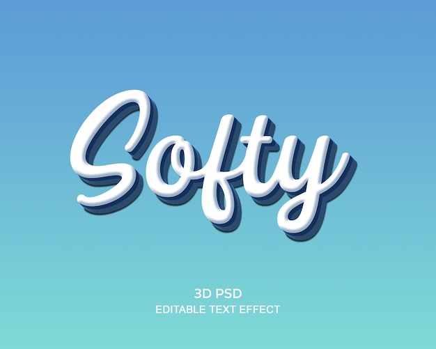 プレミアム背景の Softy 3d 編集可能なテキスト効果