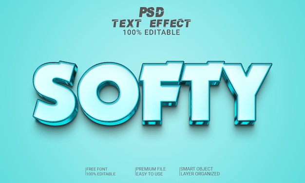 Softy 3D Text Effect PSD File