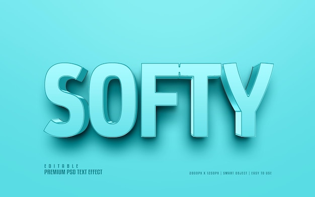 Softy bewerkbaar premium psd-teksteffect