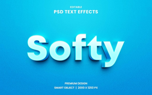 softy editable 3d text effect style