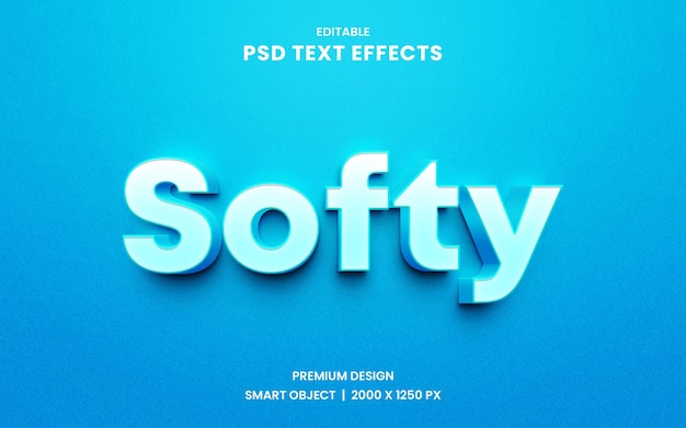 Softy editable 3d text effect style