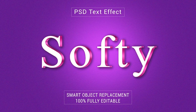 PSD softy editable 3d text effect template