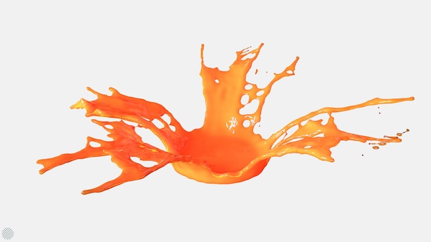 sok pomarańczowy 3d render ilustracja płyny napój