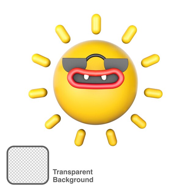 Sol 3d sonriendo y con lentes en verano