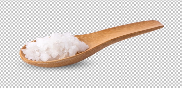 Sól W Drewnianej łyżce Na Warstwie Alfa