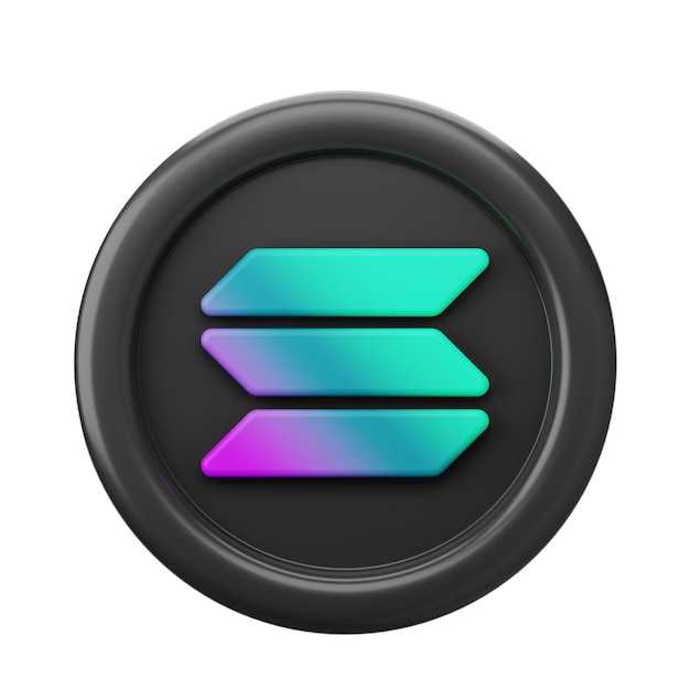 PSD solana sol 3d coin icon