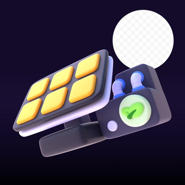 solar in 3d render for graphic asset web presentation or other
