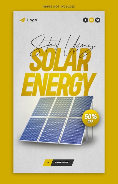 Solar Energy Instagram Story Post Szablon Psd