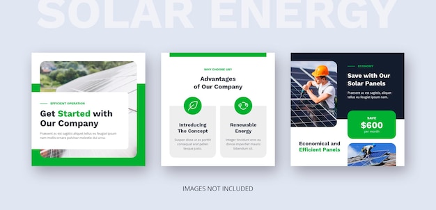 PSD solar energy renewable instagram post social media template