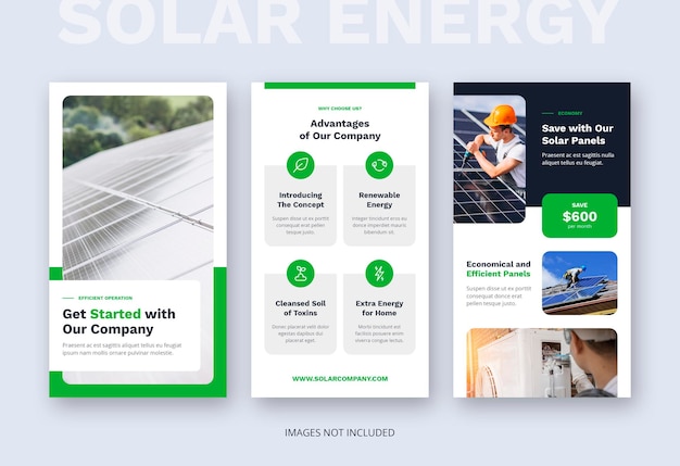 PSD solar energy renewable instagram story social media template