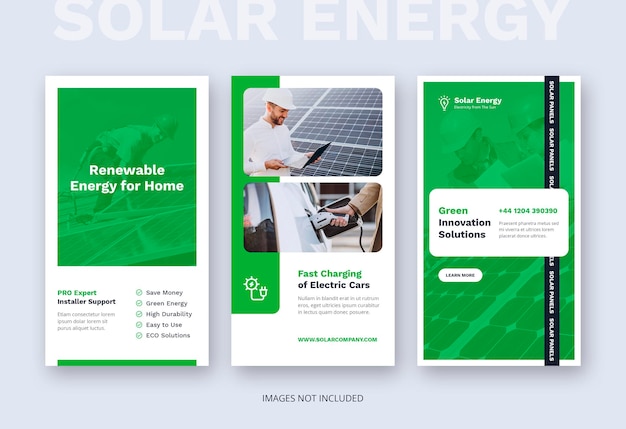 PSD solar energy renewable instagram story social media template