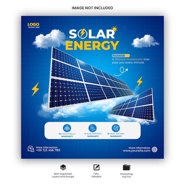 PSD i social media per l'energia solare instagram pubblicano modelli o investono nell'elettricità a risparmio energetico solare