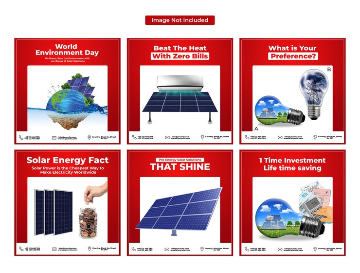 PSD solar energy solar panel social media post template