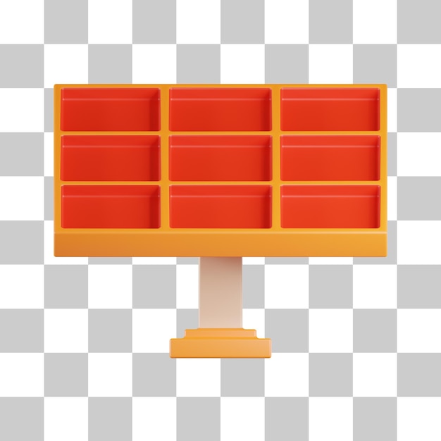 PSD solar panel 3d icon