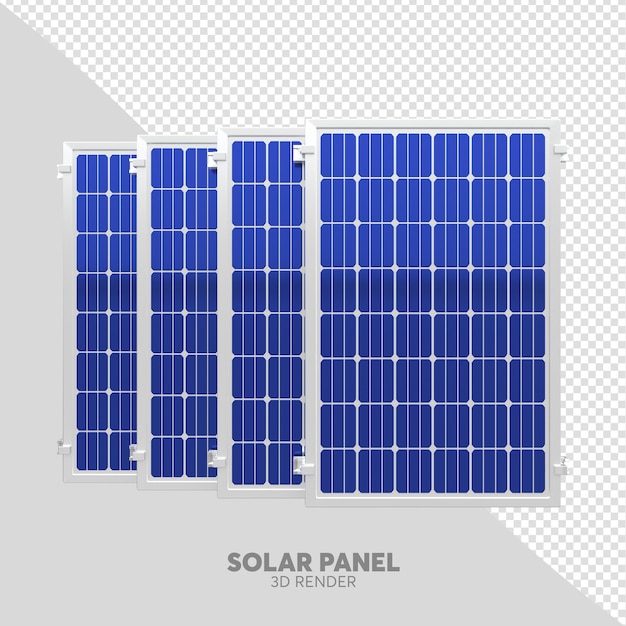 Pannello solare 3d render realistico isolato