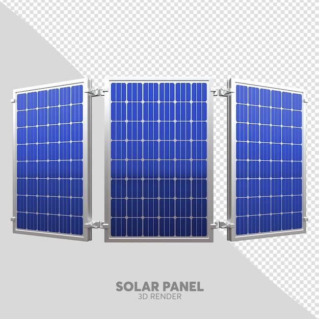 PSD solar panel 3d realistic render isolated