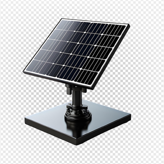 Solar panel isolated on transparent background solar power plant generative ai