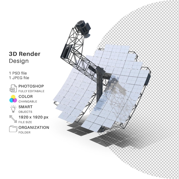 PSD solar panel station 3d 모델링 psd 파일 현실적인 태양 전지판