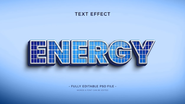 PSD solar panel  text effect