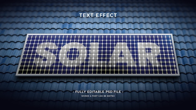 PSD solar panel  text effect